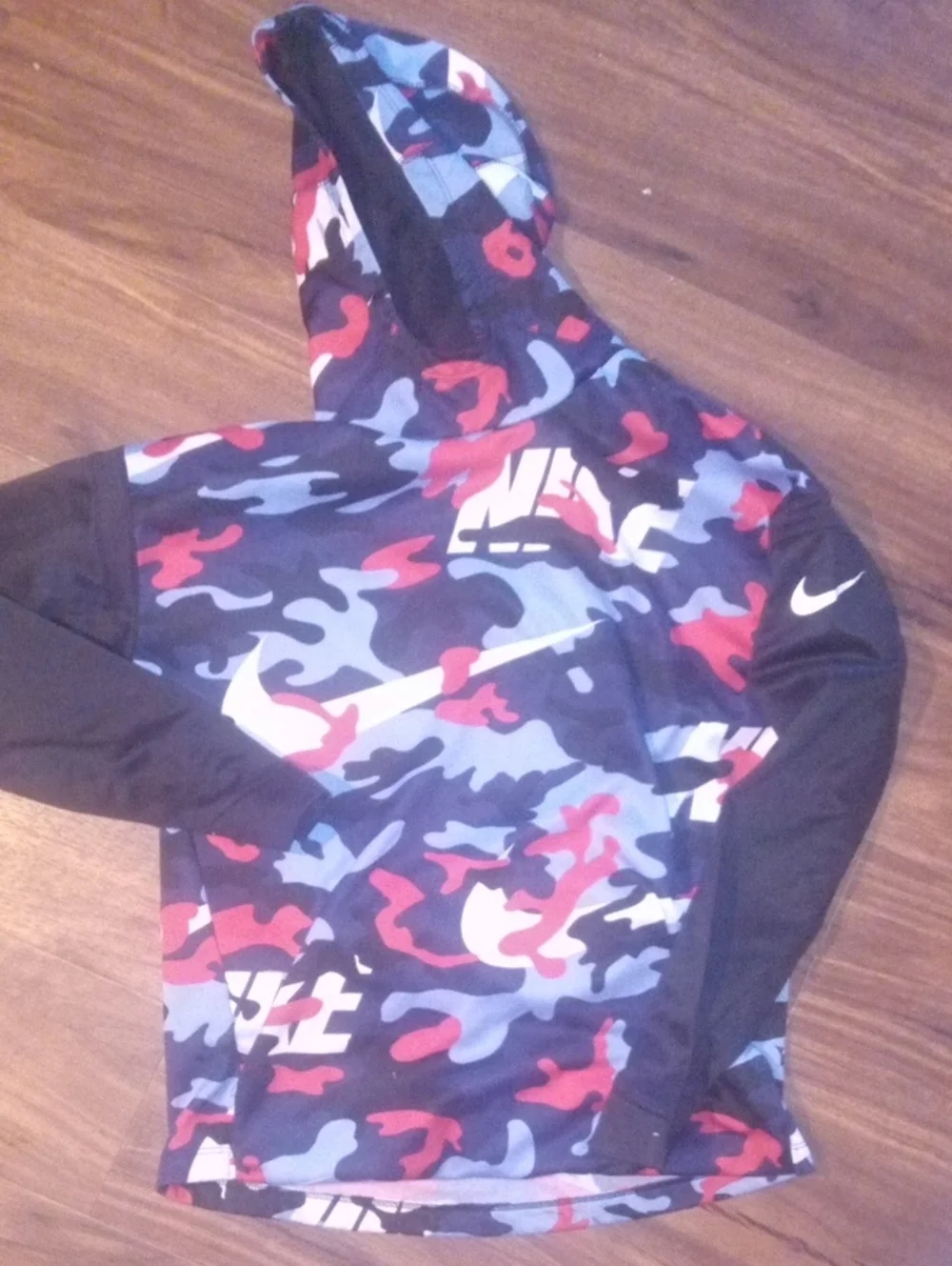 Nike Kids' Red & Blue Camo Hooded Jacket